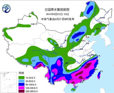 端午節期間江南華南西南將現強降雨 25日后雨帶北抬