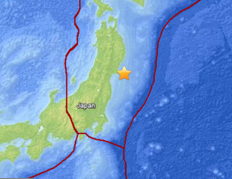 日本宮城縣東部沿海發生5.5級地震