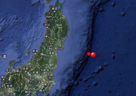 日本東部海域發生兩次地震