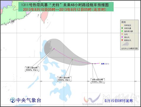 尤特臺風未來路徑預計
