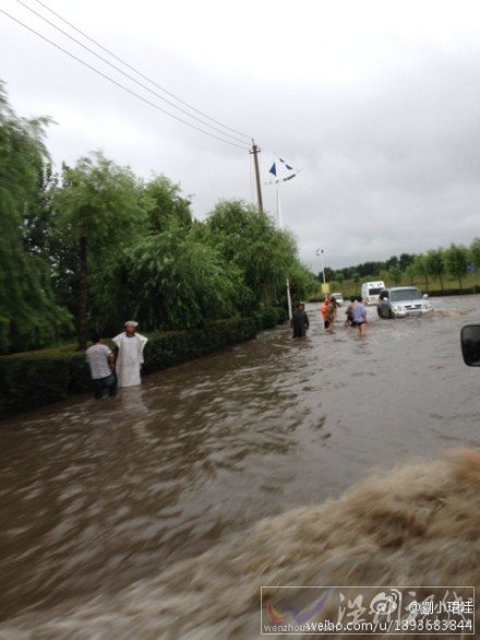 佳木斯降雨使道路出現積水阻礙交通