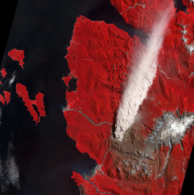 火山噴發太空俯瞰圖