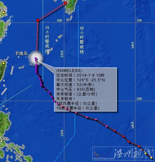 臺風(fēng)浣熊路徑圖