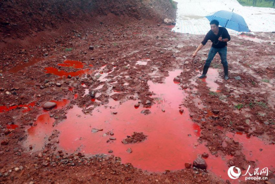 汝陽馬蘭河河水變血水