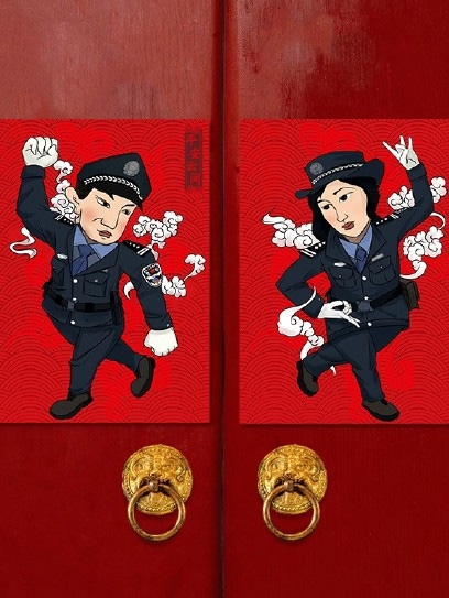 上海警察版門神圖片