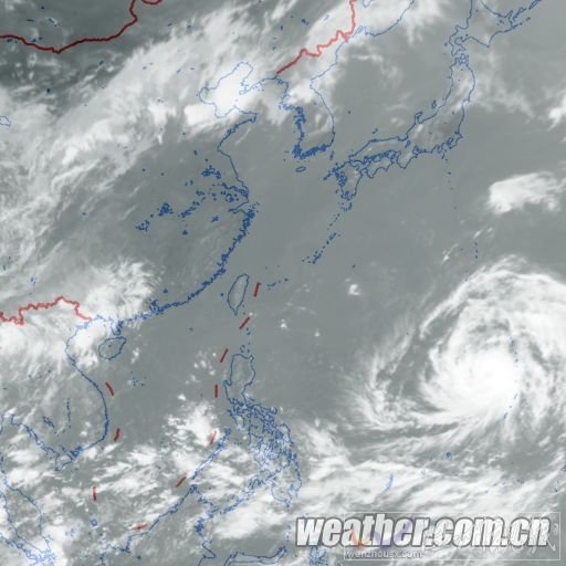 蘇迪羅海區(qū)紅外衛(wèi)星云圖