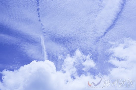 尼伯特臺(tái)風(fēng)來之前溫州藍(lán)天白云非常漂亮