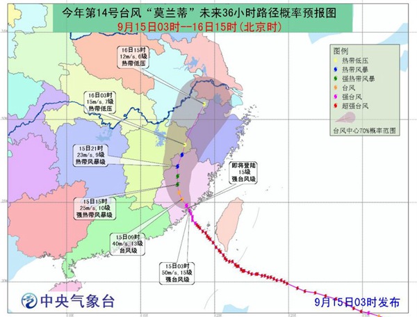強臺風莫蘭蒂登陸廈門