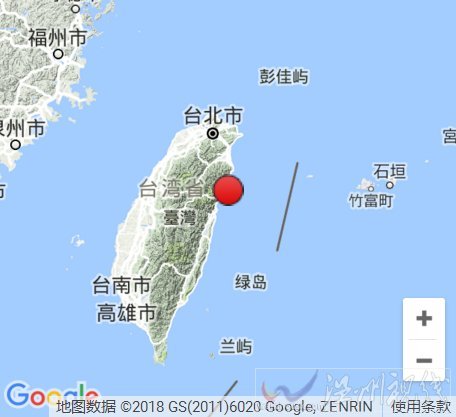 臺(tái)灣花蓮海域發(fā)生6.1級(jí)地震