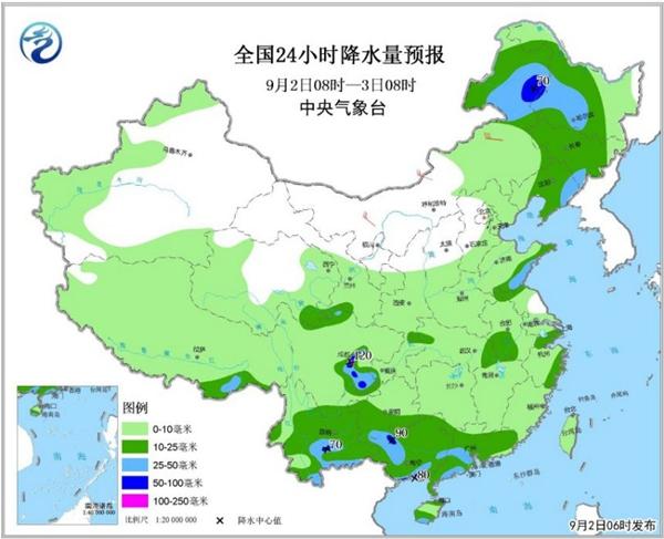 南方降雨減弱 東北內(nèi)蒙古等局地暴雨